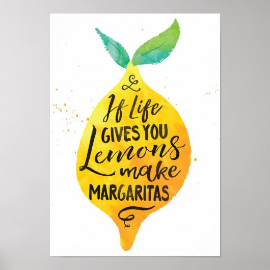 マーガリタスウォーターおもしろいカラードリンク引用文アートの作成 ポスター (正面)