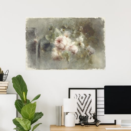 マーガレタ・ルーゼンブームによるバラ付き花瓶(1853 - ポスター (ホームオフィス)