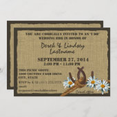 マーガレットと馬蹄のBBQ ウェディングパーティ 招待状 (正面/裏面)