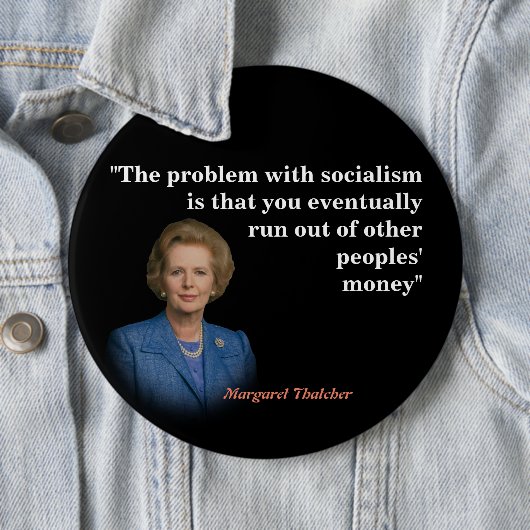 マーガレットサッチャー引用文オン社会主義ボタン 缶バッジ