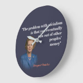 マーガレットサッチャー引用文オン社会主義 ラージ壁時計 (傾斜)