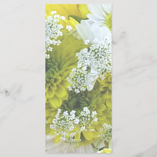 マーガレット、コスモス、クイーンアンのレースのブーケ メニュー (裏面)