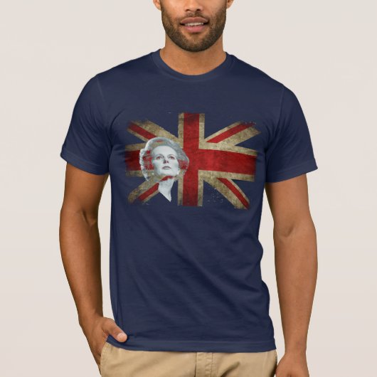 マーガレット・サッチャーおよびイギリス旗 Tシャツ (正面)
