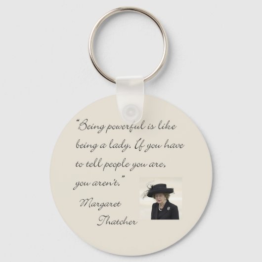 マーガレット・サッチャー引用文「強力な存在…」 キーホルダー (正面)