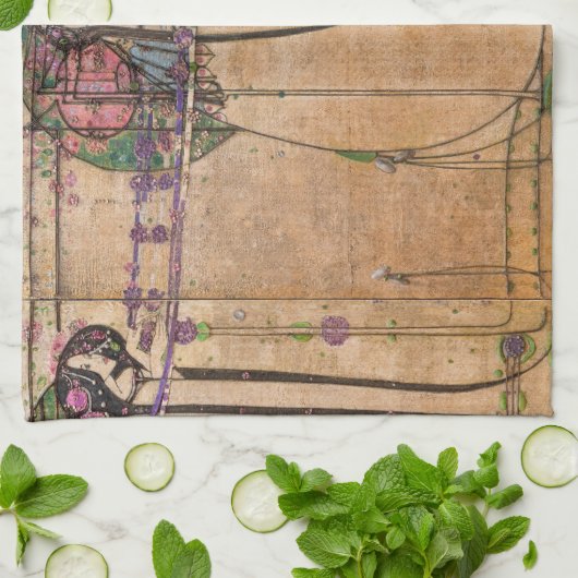 マーガレット・マクドナルド・マクキントシュのメイクイーン キッチンタオル (折り畳み)