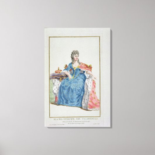 マーガレット(1353-1412)デンマークの女王、ノルウェーと キャンバスプリント (正面)