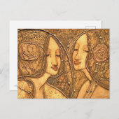 マーガレットMacDonald Mackintoshハートのバラ ポストカード (正面/裏面)