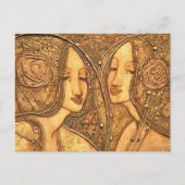 マーガレットMacDonald Mackintoshハートのバラ ポストカード (正面)