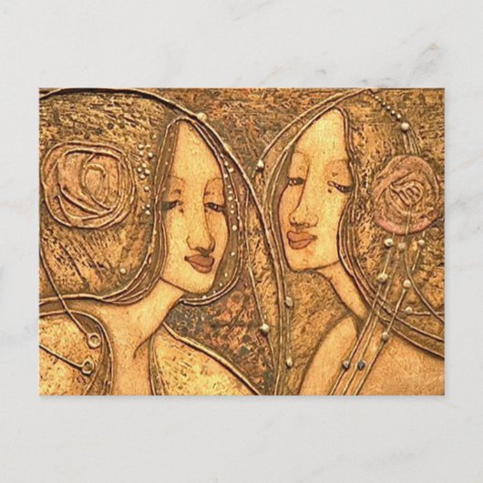 マーガレットMacDonald Mackintoshハートのバラ ポストカード (正面)