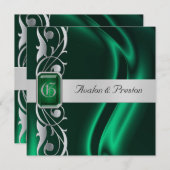 マーキエメラルドシルクグリーンジュエル招待状 招待状 (正面/裏面)