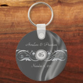 マーキスシルクシルバースクロール真珠キーチェーン キーホルダー (正面)