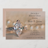 マーキスダイヤモンドリングや輪結婚ズリハーサルディナー 招待状 (正面/裏面)