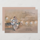 マーキスダイヤモンドリングや輪結婚ポストズブランチ 招待状 (正面/裏面)