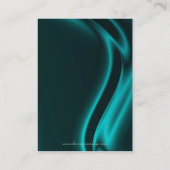 マーキスティール（緑がかった色）シルクシルバースクロールテーブルプレイスカード プレイスカード (裏面)