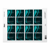 マーキスティール(緑がかった色)シルクシルバースクロール結婚ワインズラベル ラベル (フルシート)