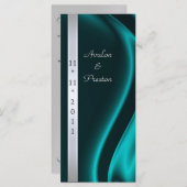 マーキスティール(緑がかった色)シルクシルバー結婚式 プログラム (正面/裏面)