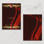 マーキスレッドシルク金ゴールドスクロールテーブルプレイスカード プレイスカード (正面/裏面)