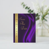 マーキス紫シルク金ゴールド日付はがきを保存 案内ポストカード (スタンド正面)
