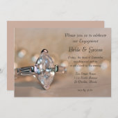 マーキセダイヤモンドリングや輪婚約パーティ 招待状 (正面/裏面)