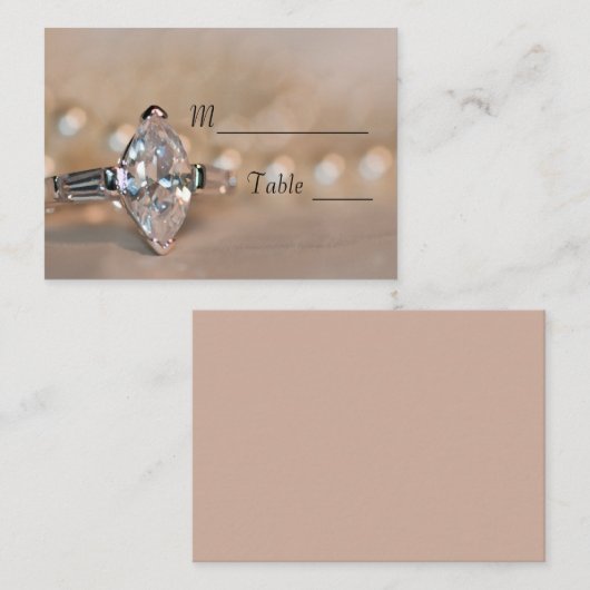 マーキセダイヤモンドリングや輪結婚ズ座席表 プレイスカード (正面/裏面)