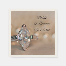 マーキセダイヤモンド婚約リングや輪結婚ズ スタンダードカクテルナプキン