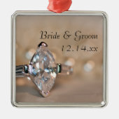 マーキセダイヤモンド婚約リングや輪結婚ズ メタルオーナメント (正面)