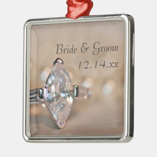 マーキセダイヤモンド婚約リングや輪結婚ズ メタルオーナメント (左)