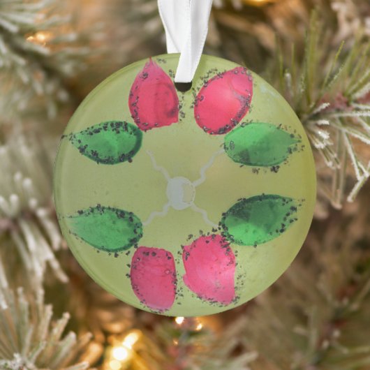 マーキュリーガラスクリスマスボールヴィンタグ色彩の鮮やかフローラ オーナメント (ツリー)