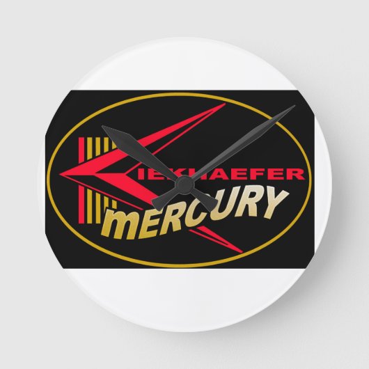 マーキュリーマリーアウトボードヴィンテージルッククロック ラウンド壁時計 (正面)