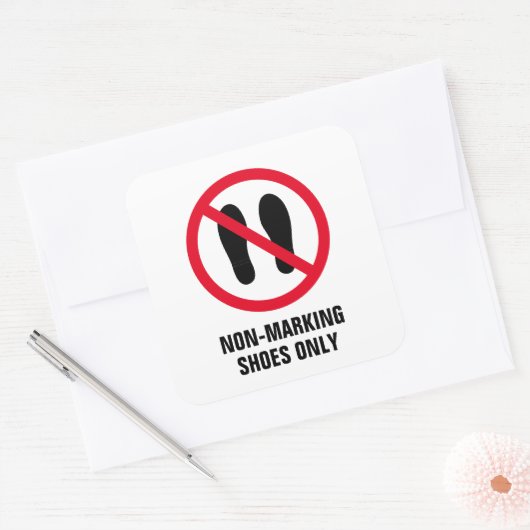 マーキングしない靴のみ禁止の標識シール スクエアシール (封筒)