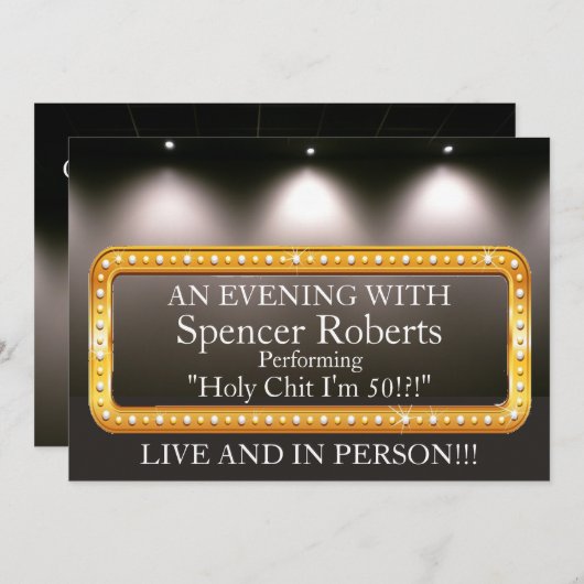 マーキーおもしろい誕生日招待状 招待状 (正面/裏面)