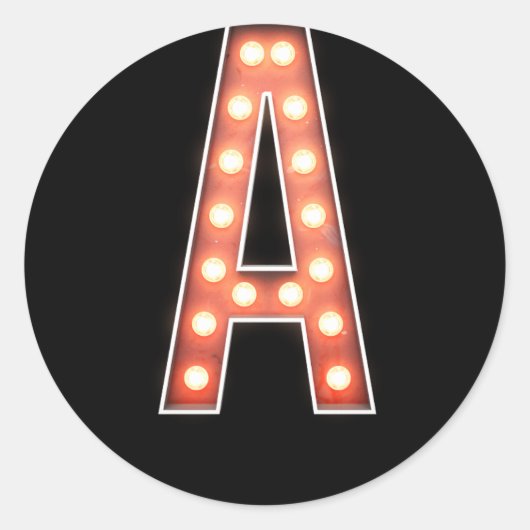 マーキーのライトをモノグラムする ラウンドシール (正面)