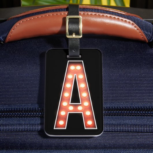 マーキーをモノグラムで点灯パーソナライズされたする ラゲッジタグ (正面インサイチュ2)