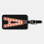 マーキーをモノグラムで点灯パーソナライズされたする ラゲッジタグ (正面横)