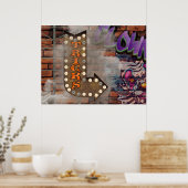 マーキーサイングラフィティ怖いピエロ ポスター (キッチン)