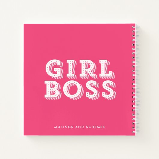 マーキーモダンタイポグラフィガールボスパーソナライズされた ノートブック (裏面)