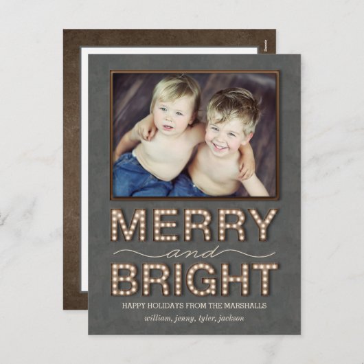 マーキーライトはがきホリデーフォトカード シーズンポストカード (正面/裏面)