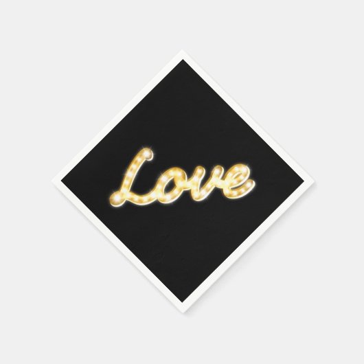 マーキーライトナプキン – 黒 スタンダードカクテルナプキン (角)