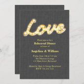 マーキーライトリハーサルディナー招待状グレーバーラップ 招待状 (正面/裏面)