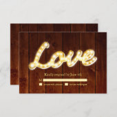 マーキーライトRSVP – バーンドボード 出欠カード (正面/裏面)