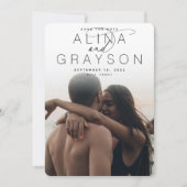 マーキー名 |縦モダンの写真 セーブザデート (正面)