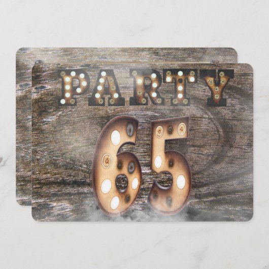 マーキー・ライトで65th誕生日パーティー 招待状 (正面/裏面)