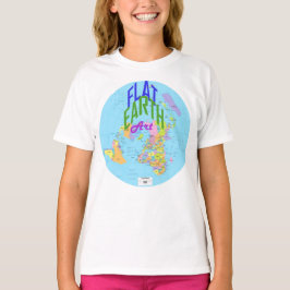 マークされた国を持つ平面地球の地図 Tシャツ