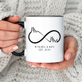 ∞マークの新婚夫婦ウェディング マグカップ