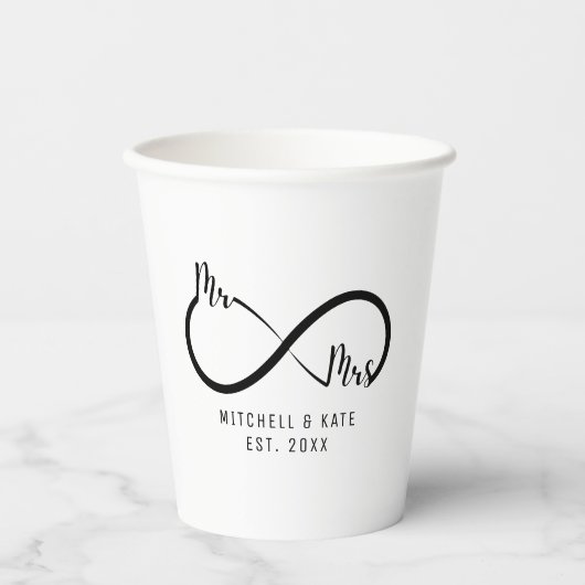 ∞マークの結婚式 紙コップ (正面)