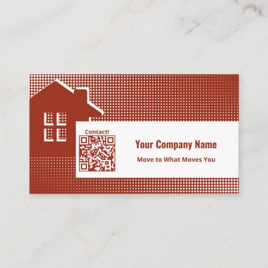マークを作る,印象的な赤い実在不動産代理店 名刺 (正面)