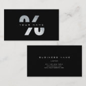 %マークシルバーラグジュアリーブラックVip 名刺 (正面/裏面)