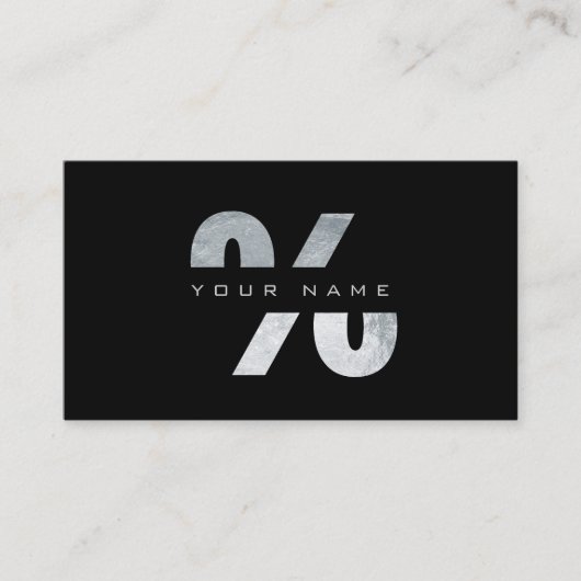 %マークシルバーラグジュアリーブラックVip 名刺 (正面)