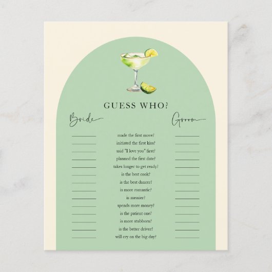 マークスと結婚ブライダルシャワー誰がゲーム (正面)