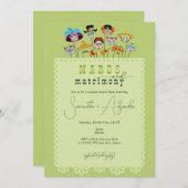 マークス&マトリモンスハロウィーンメキシカンカップルのシャワー 招待状 (正面/裏面)